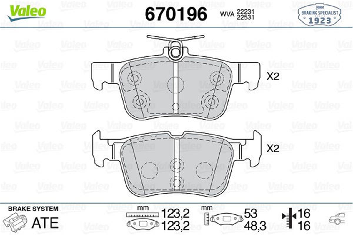 Arka Disk Fren Balatası Ford Edge 2.0D 08/15-07/18 Ford Kuga 1.5/1.5D/1.6/2.0/2.