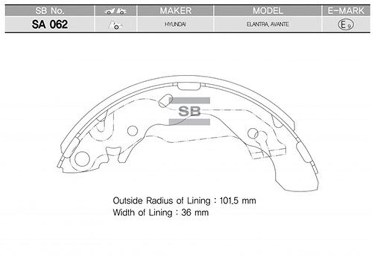 Arka Pabuç Balata Accent 03 Coupe 96-02 Elantra 96-00 Gs8569 203X39