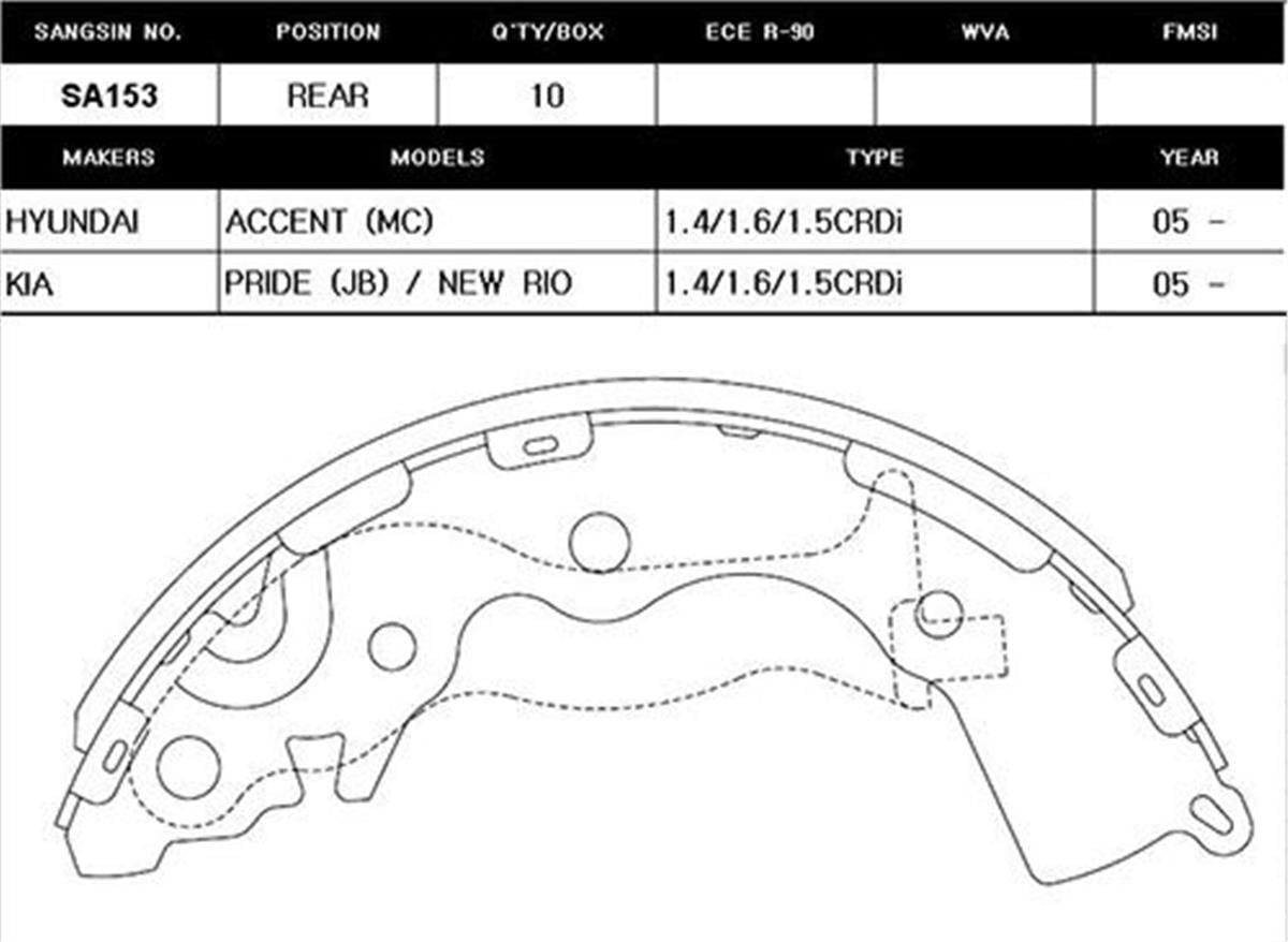 Arka Pabuç Balata Accent Era-Accent Sedan-Rio 05 1.4Gl-1.6Gls-1.5Crdi Gls Abs Si