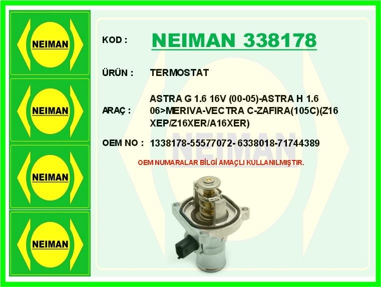 Opel Astra G Termostat 1.6 16V 105C BESCHER