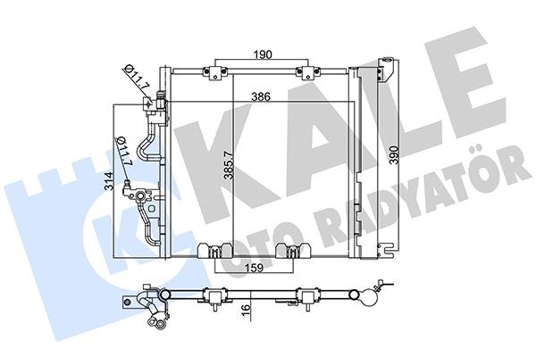 Opel Astra H 04>10 Zafira B 05>15 1.3-1.7-1.9 CDTI Klima Radyatörü Kondenseri KALE-RADYATOR