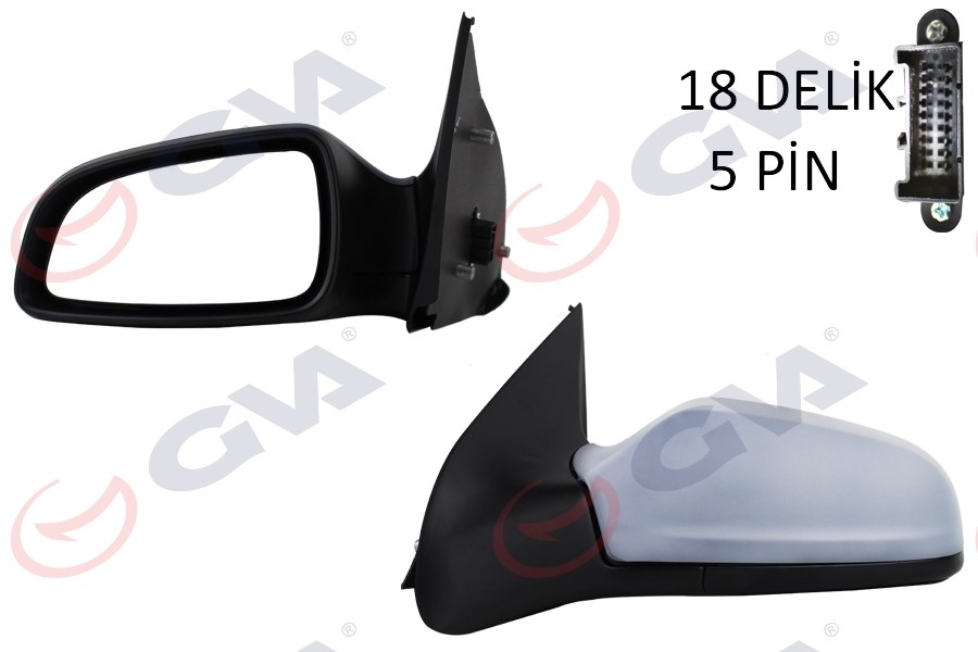Opel Astra H Sol Elektrikli Isıtmalı Astarlı Asferik Dış Dikiz Aynası GVA