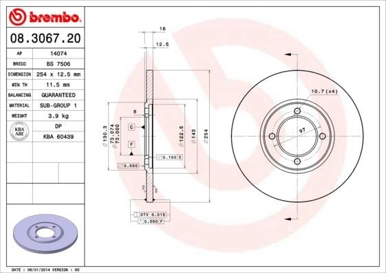 Opel Astra H Vectra C Zafira Signum Fiat Doblo Marea Brava Bravo Croma Idea... BREMBO