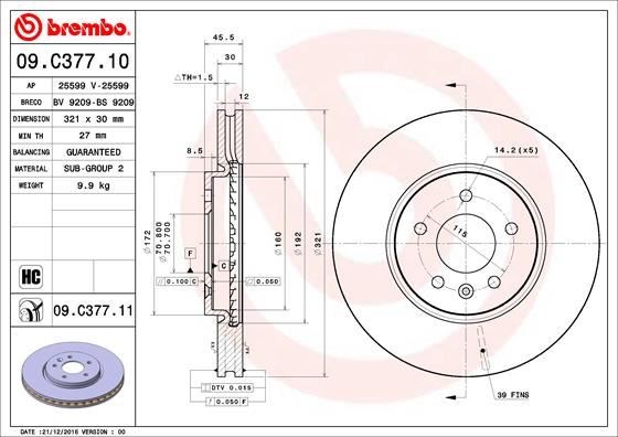 Opel Astra J Ön Fren Aynası 17 İnç BREMBO