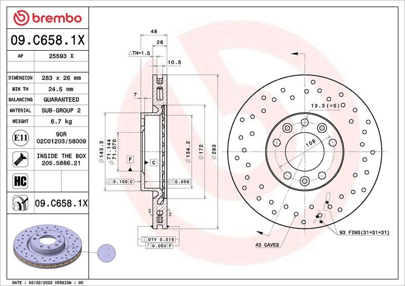 Opel Astra L Combo E Berlingo C4 Partner Peugeot 308 II III Rifter Ön Fren... BREMBO