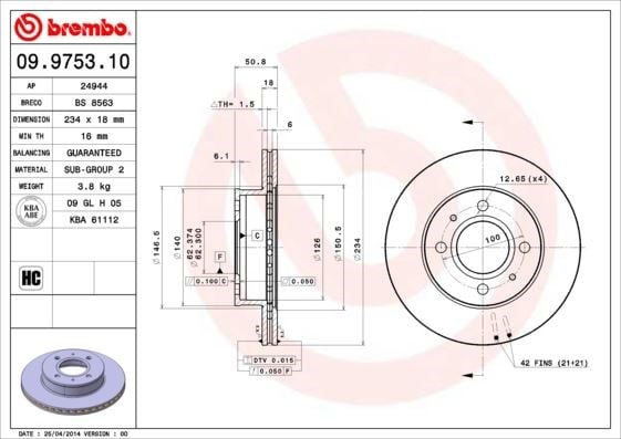 Hyundai Atos Ön Fren Diski Hava Kanallı BREMBO