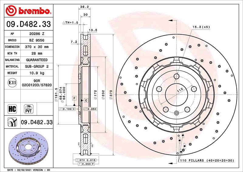 Audi A6 C8 Avant Fren Diski BREMBO