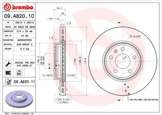 Audi A4 8EC A4 8K2 A4 Avant 8K5 Ön Fren Aynası BREMBO