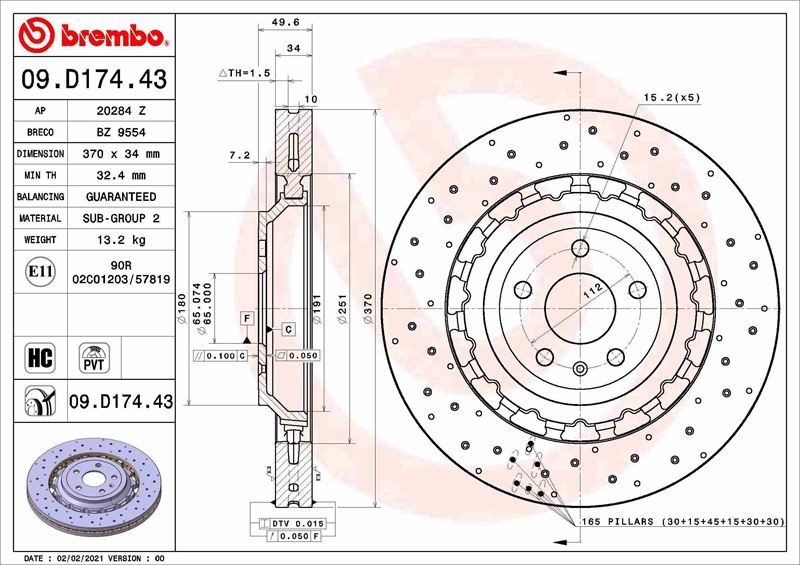 Audi Ön Fren Diski Dual Cast BREMBO