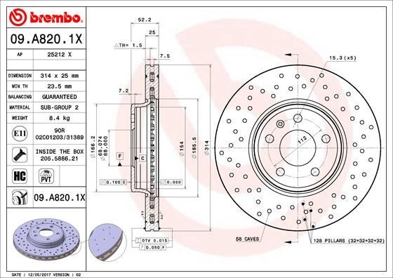 Audi A4 Ön Fren Aynası Havalı BREMBO