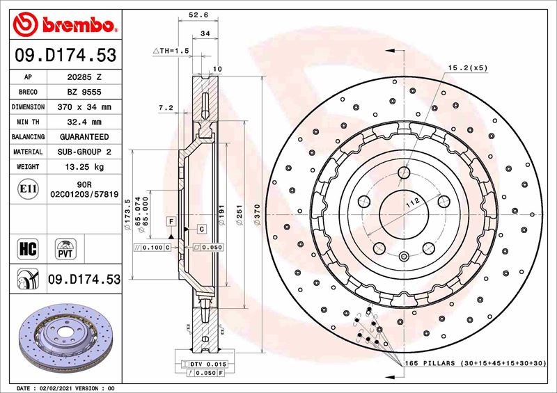 Audi Ön Fren Diski Dual Cast BREMBO
