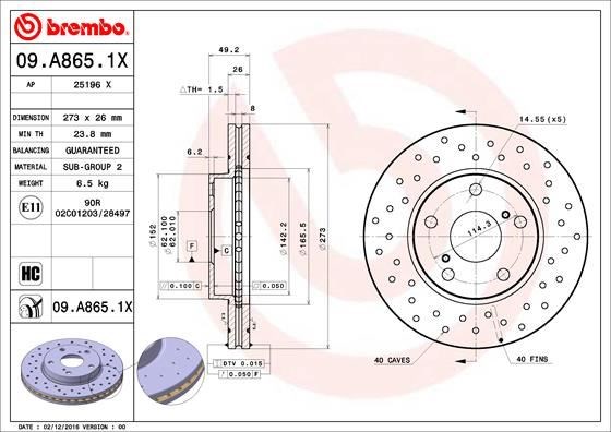 Toyota Auris Ön Fren Diski Hava Kanallı-Delikli BREMBO