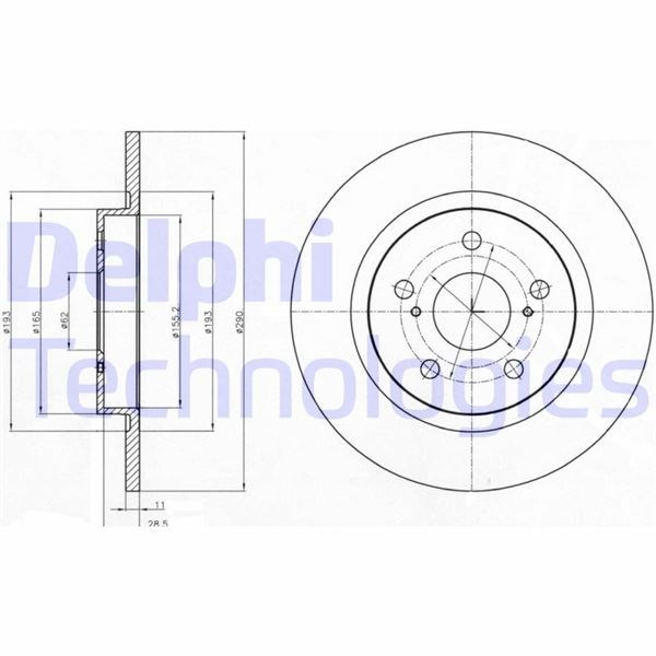 Toyota Avensis Arka Fren Diski Dolu Tip DELPHI