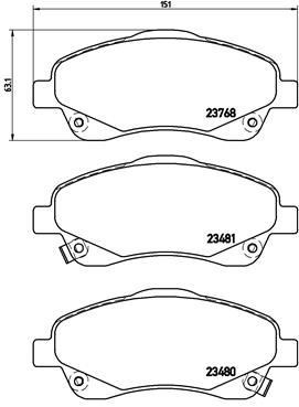 Toyota Avensis Verso Ön Fren Balatası BREMBO