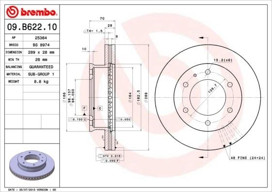 Mazda B2500 BT50 Ön Fren Disk Aynası BREMBO