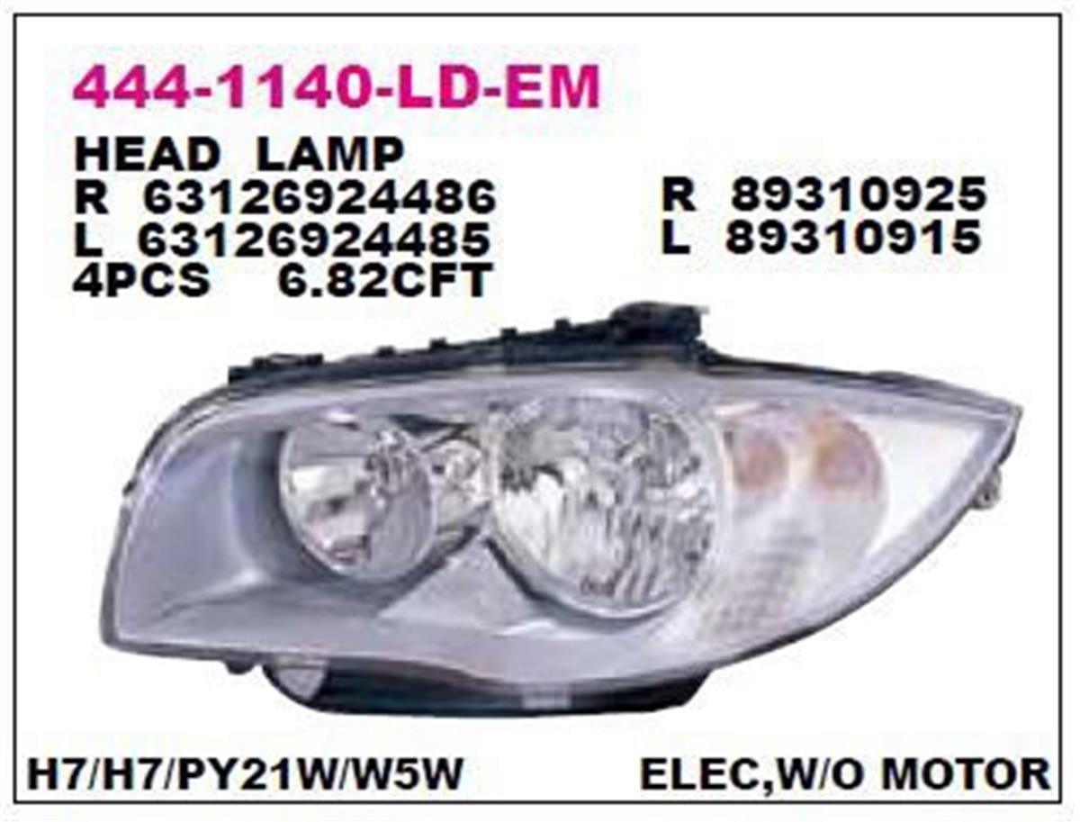 Bmw E87 Sağ Far Depo (2005-2007) 63126924486