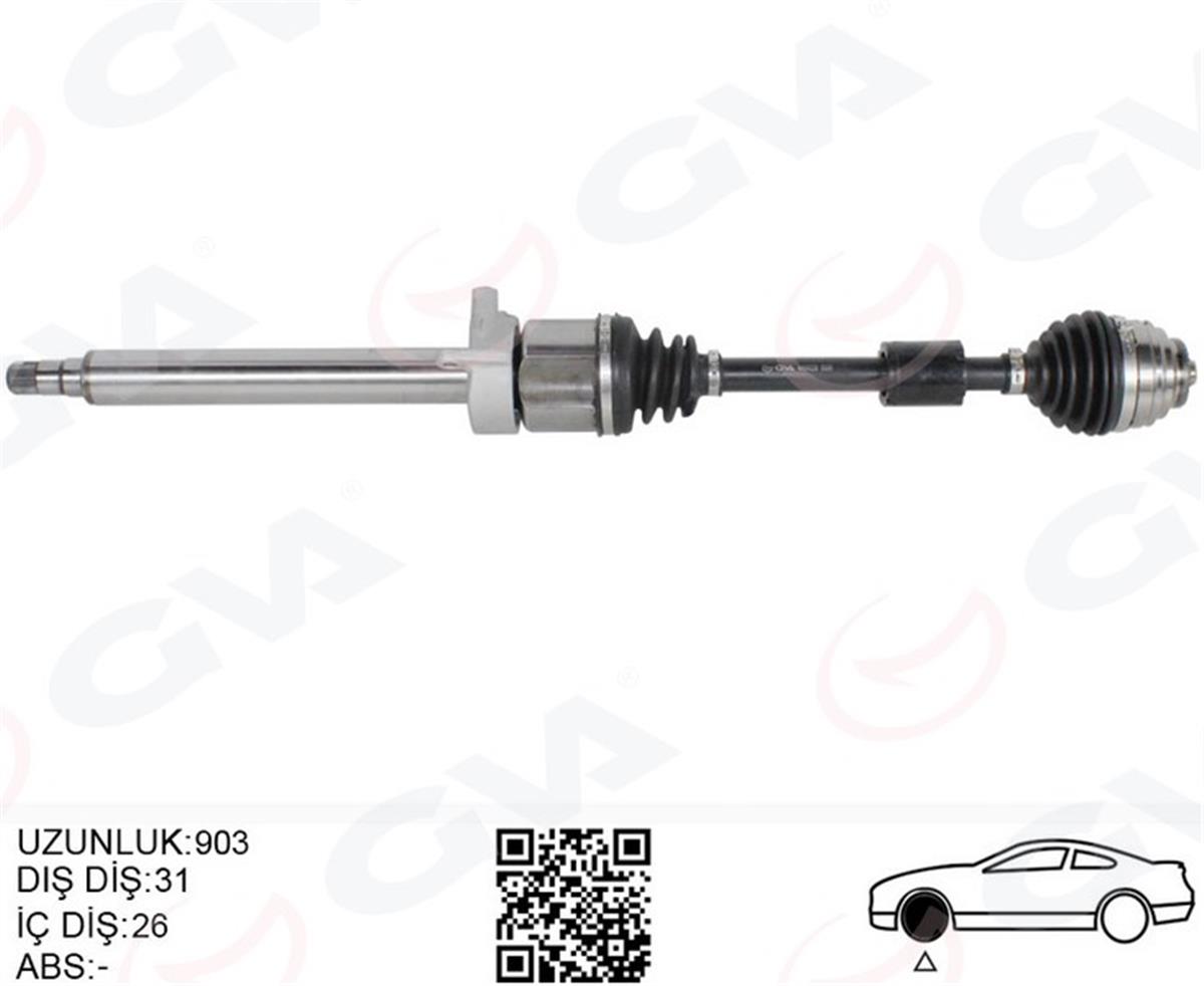 Bmw F45 F48 Mini Countryman F60 Ön Aks Komple Sağ 903Mm 31605A2e014-31608657704-316076