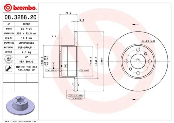 BMW Ön Fren Diski Standard BREMBO