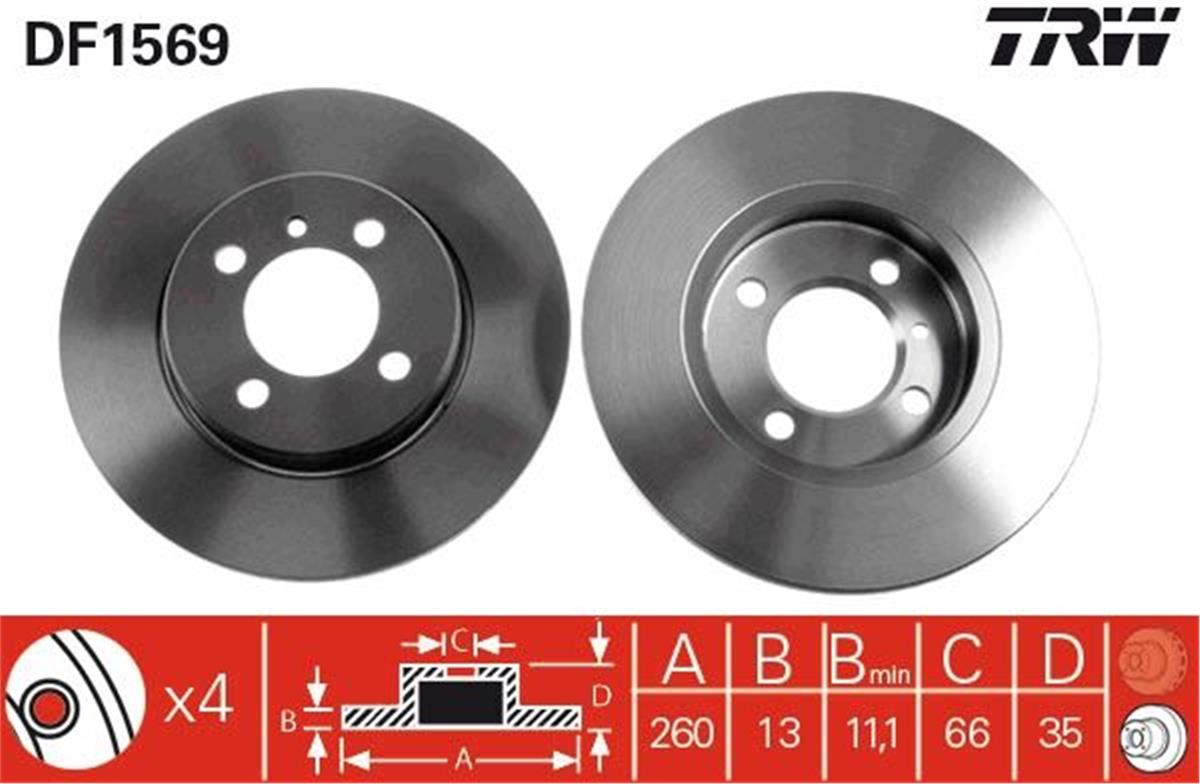 Bmw E30 Fren Diski Ön Abs Siz 34116752434