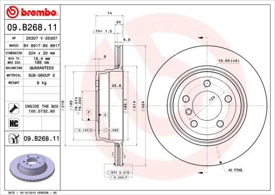 BMW Arka Fren Diski [UV Kaplamalı] BREMBO