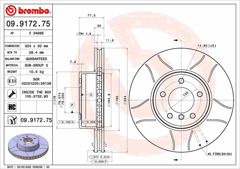 BMW 5 Serisi E60 Ön Fren Diski BREMBO