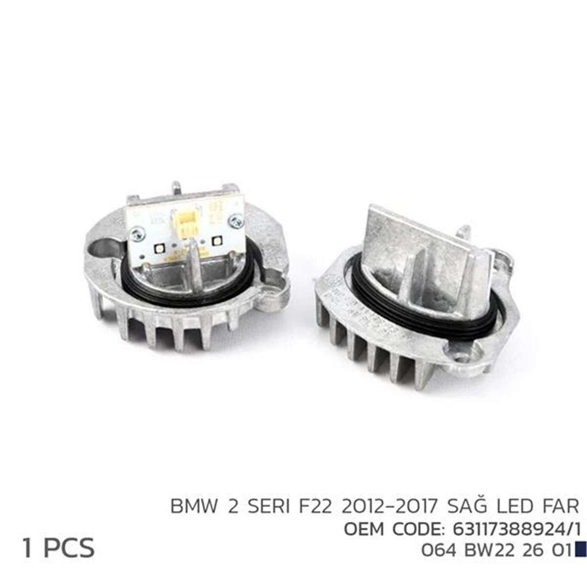 Bmw 2 F22 (2012-2017) Sağ Led Far Modül 63117388924-1