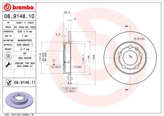 Volkswagen Bora Arka Fren Aynası BREMBO