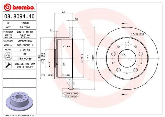 Peugeot Boxer 3 Arka Fren Diski BREMBO