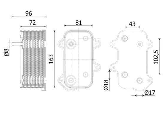 Porsche Boxster Motor Yağ Soğutucusu MAHLE