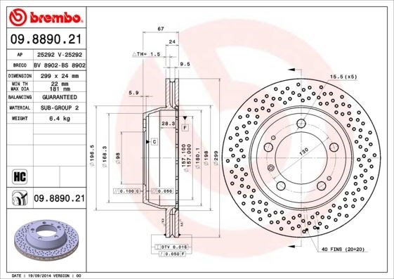 Porsche Boxster Arka Fren Diski BREMBO