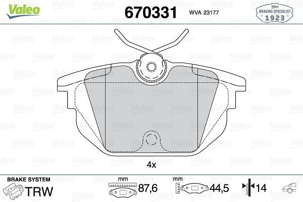 Fiat Bravo / Brava / Marea / Alfa Romeo 145 / 146 / GTV / Spider Arka Balata VALEO