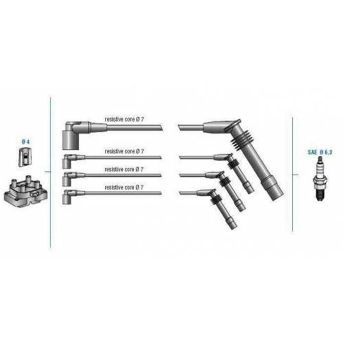 Bujı Kablo Tk (Bobın Kablolu) Clıo 1.4Eı 8V 99=>-Logan 1.6 16V 05=> K7j