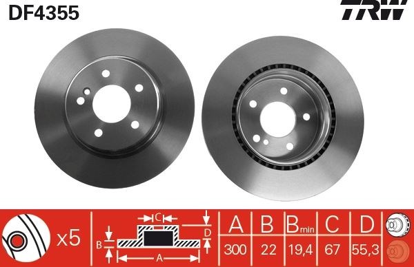 Mercedes W202 W203 W210 R170 Arka Fren Diski TRW