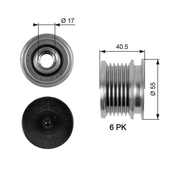 Mercedes W203 W210 W220 W639 Alternatör Kasnağı GATES