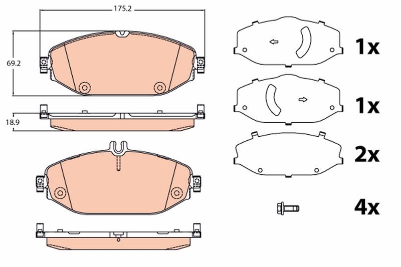 Mercedes W205 S205 C205 A205 C257 W213 S213 A238 C238 Ön Fren Balatası TRW