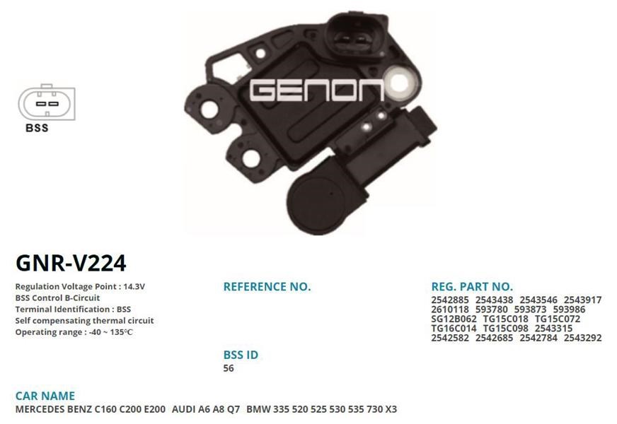 Mercedes C180 C200 E200 CLK200 BMW 520 525 530 730 X3 Audi A6 Alternatör... GENON