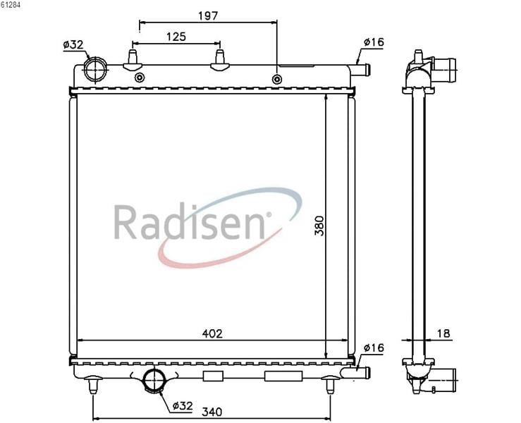 Citroen C2 Radyatör Çift Tahliyeli RADISEN