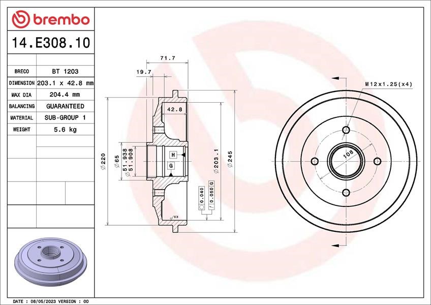 Citroen C2 Arka Fren Kampanası Rulmansız BREMBO