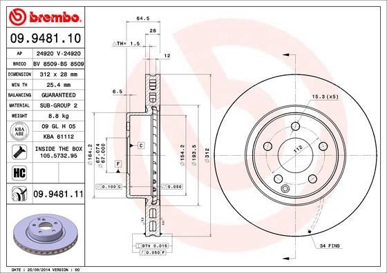 Mercedes C219 Ön Fren Diski BREMBO