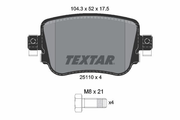 Volkswagen Caddy Golf 6 Jetta Audi A3 Skoda Octavia Superb Arka Balata TEXTAR