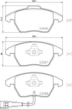 Volkswagen Caddy 3 Ön Fren Balatası Fişli BREMBO