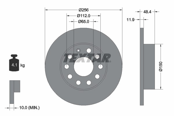 Volkswagen Caddy Golf 5 Golf 6 Jetta Audi A3 Seat Leon Arka Fren Diski TEXTAR