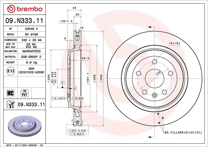 Chevrolet Camaro Fren Diski BREMBO
