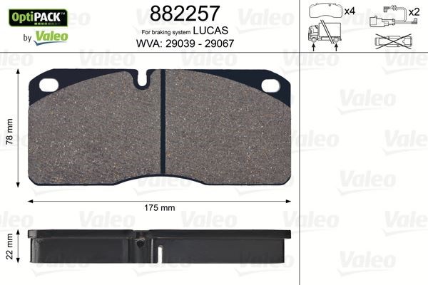 Ford Cargo Disk Fren Balatası Optipack Sensörsüz VALEO
