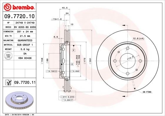 Mitsubishi Carisma Space Star Volvo S40 V40 Ön Fren Diski Havalı BREMBO