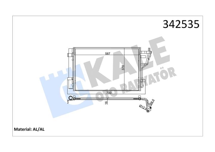 Kia Cerato Klima Radyatörü Kondenser KALE-RADYATOR