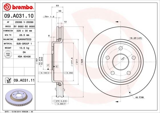 Jeep Cherokee Ön Fren Diski BREMBO