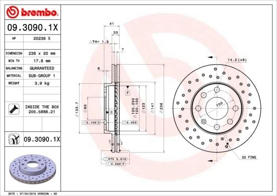 Chevrolet Ön Fren Diski Xtra BREMBO