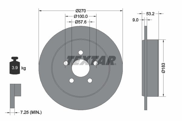 Chrysler Cruiser Neon Arka Fren Diski TEXTAR