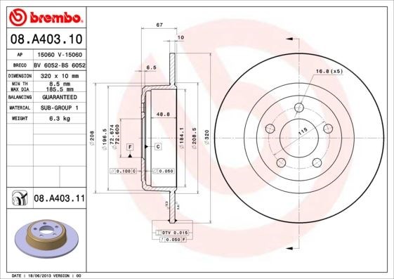 Chrysler Ön Arka Fren Diski UV Kaplamalı BREMBO